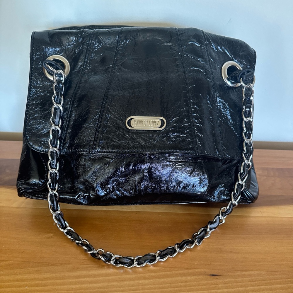 Jennifer Lopez Black Shoulder Bag With Zipper Closure Outside Large Pocket